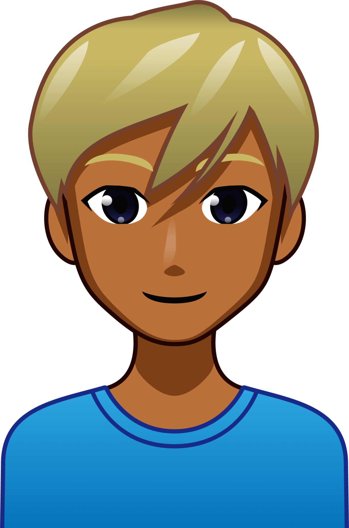 man with blond hair (brown) emoji