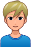 man with blond hair (plain) emoji