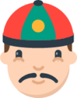 man with Chinese cap emoji