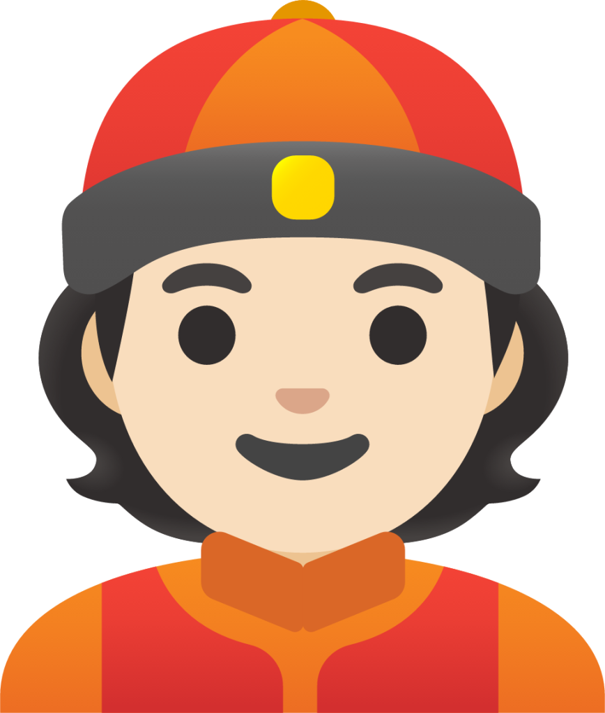 man with Chinese cap: light skin tone emoji