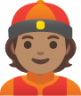 man with Chinese cap: medium skin tone emoji