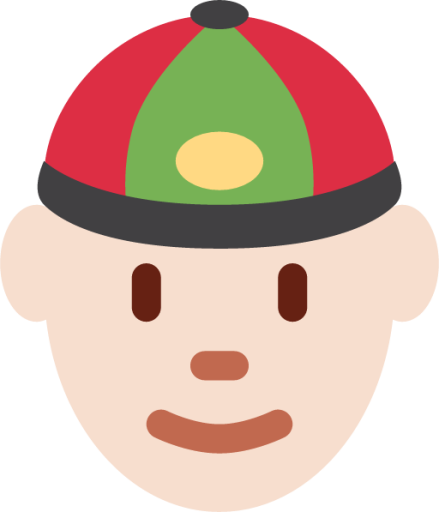 man with gua pi mao tone 1 emoji