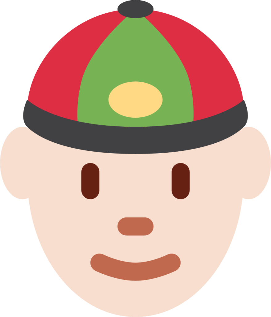 man with gua pi mao tone 1 emoji