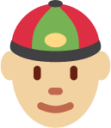 man with gua pi mao tone 2 emoji