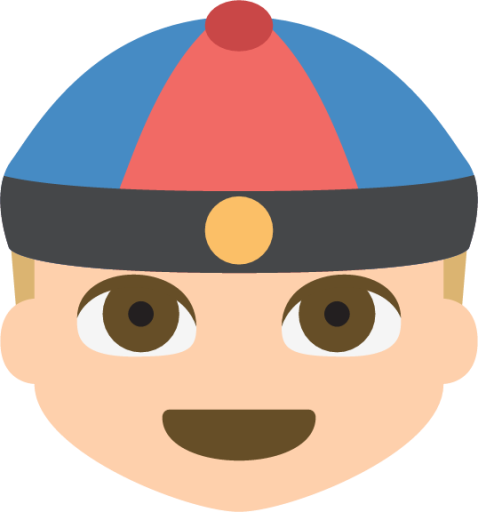 man with gua pi mao tone 2 emoji