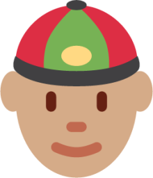 man with gua pi mao tone 3 emoji
