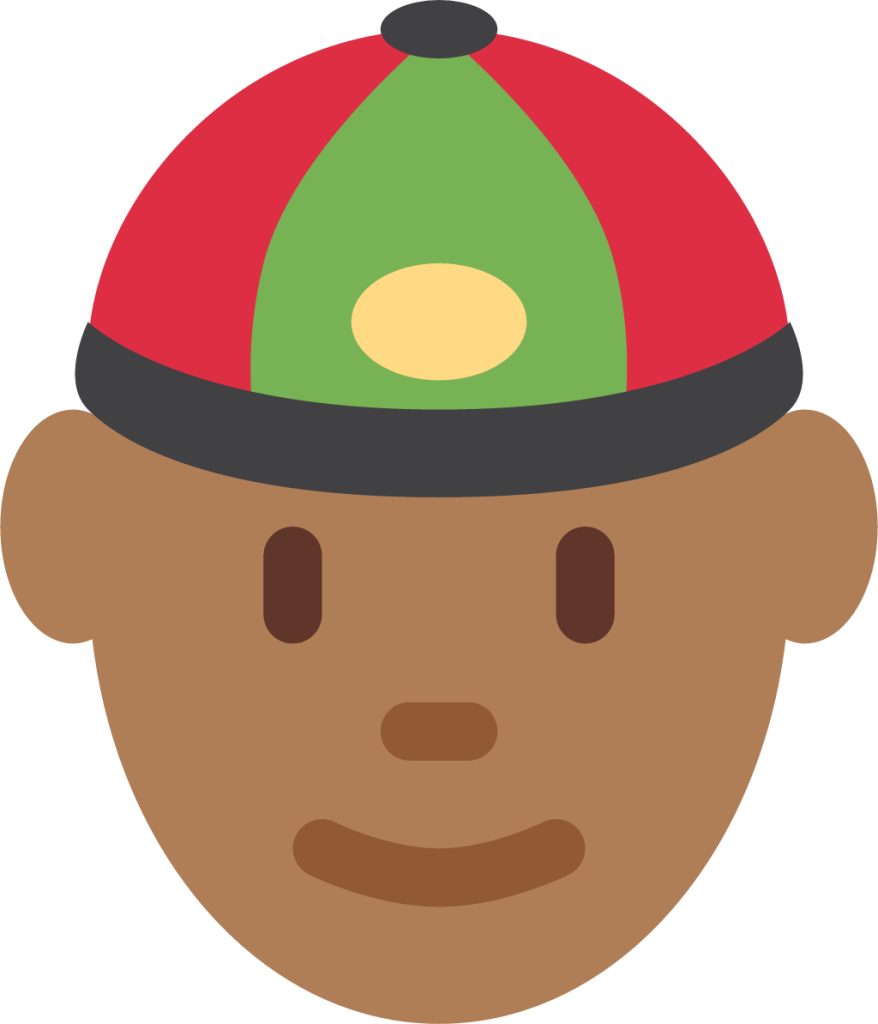 man with gua pi mao tone 4 emoji