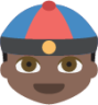man with gua pi mao tone 5 emoji