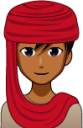 man with head scarf (brown) emoji