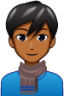 man with scarf (brown) emoji