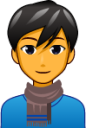 man with scarf emoji