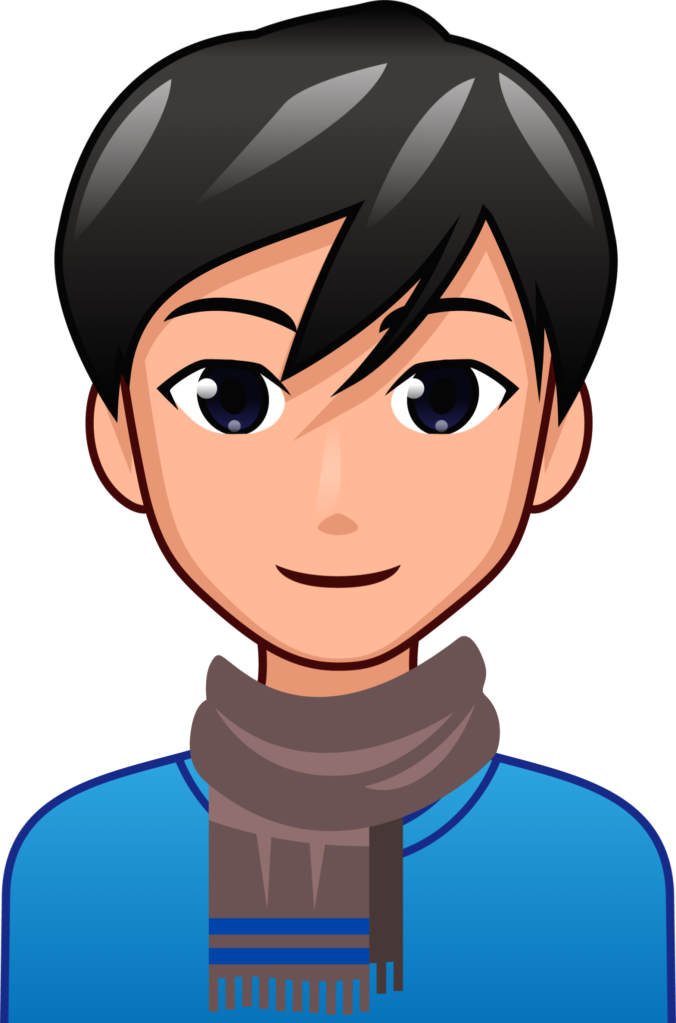man with scarf (plain) emoji