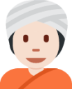 man with turban tone 1 emoji