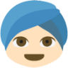 man with turban tone 1 emoji
