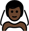 man with veil: dark skin tone emoji