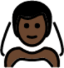 man with veil: dark skin tone emoji