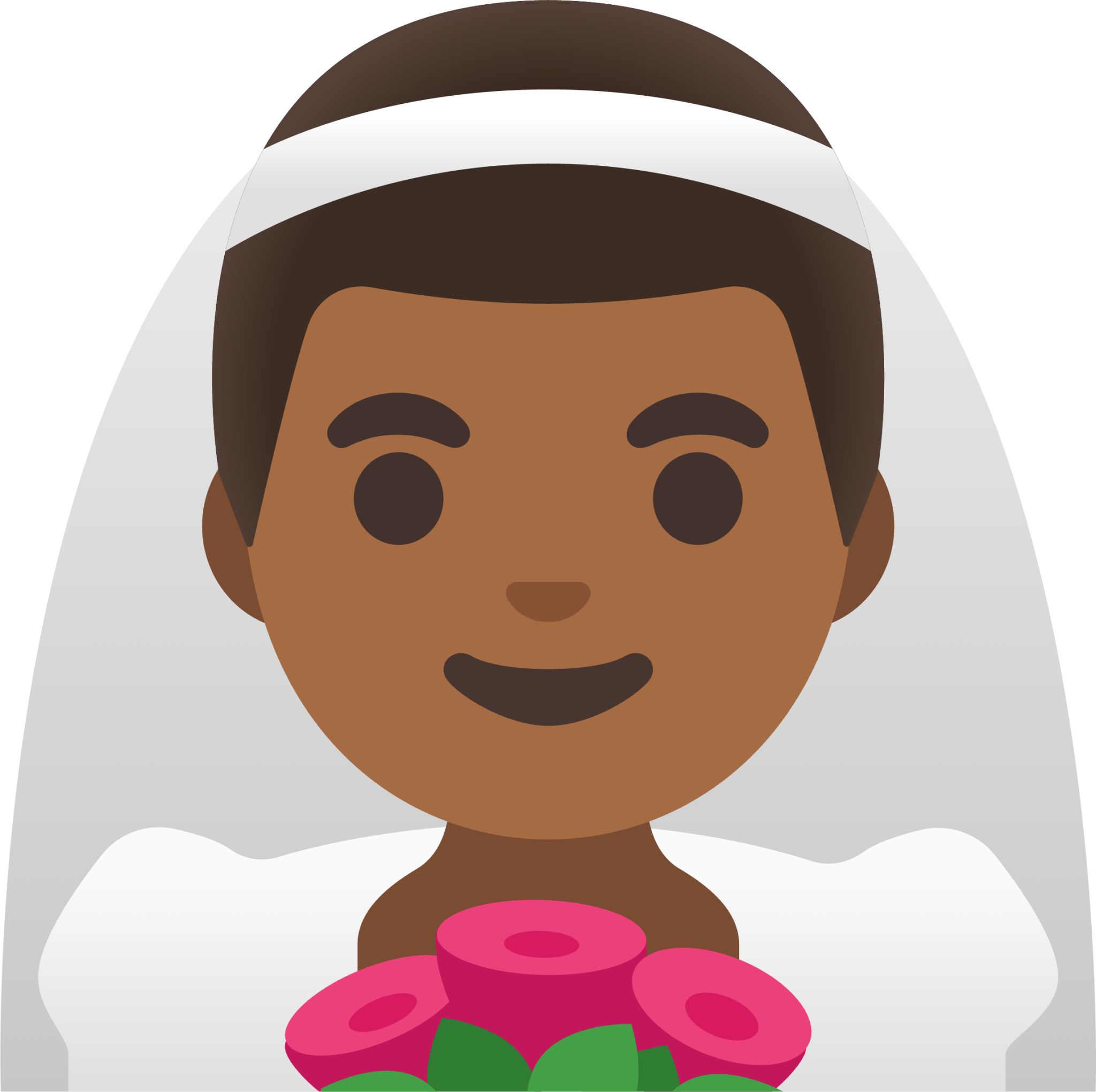 man with veil: medium-dark skin tone emoji