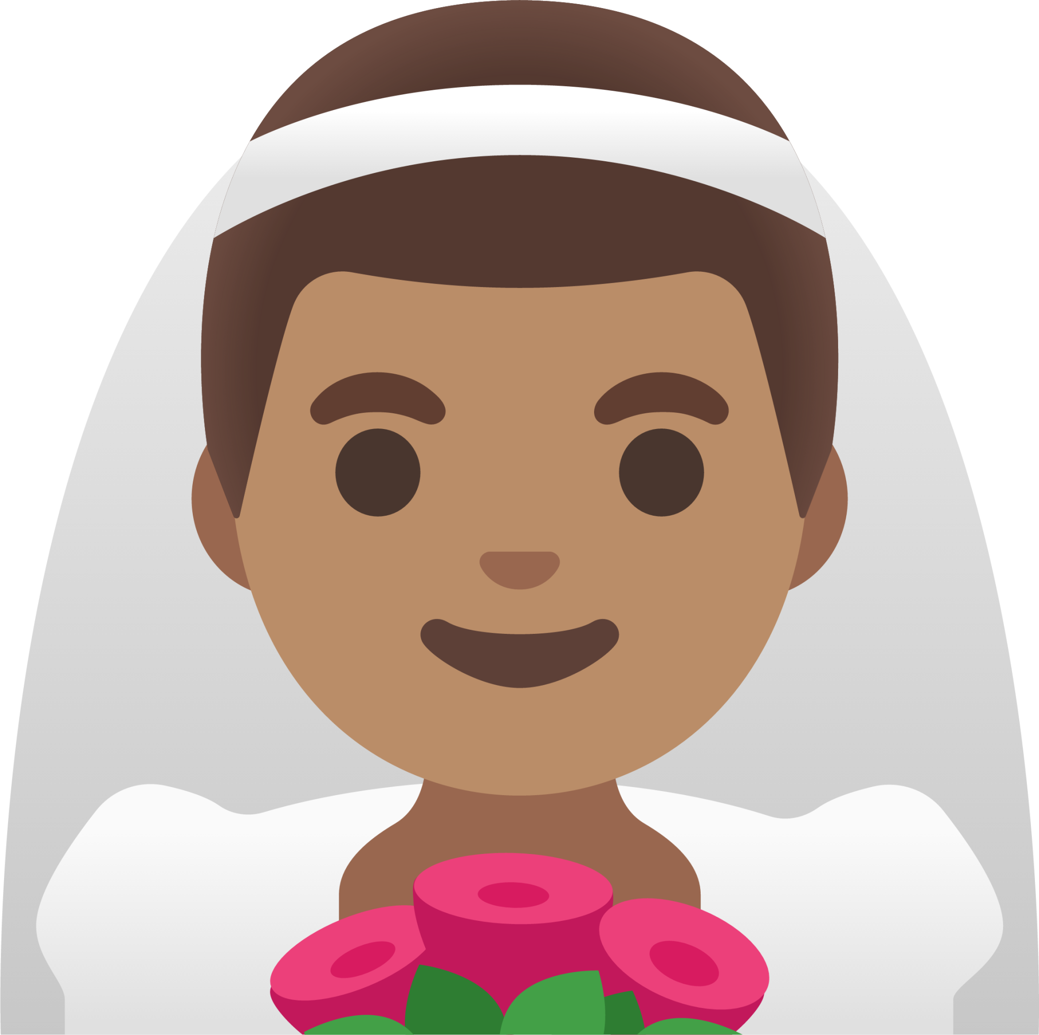 man with veil: medium skin tone emoji