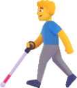 man with white cane default emoji