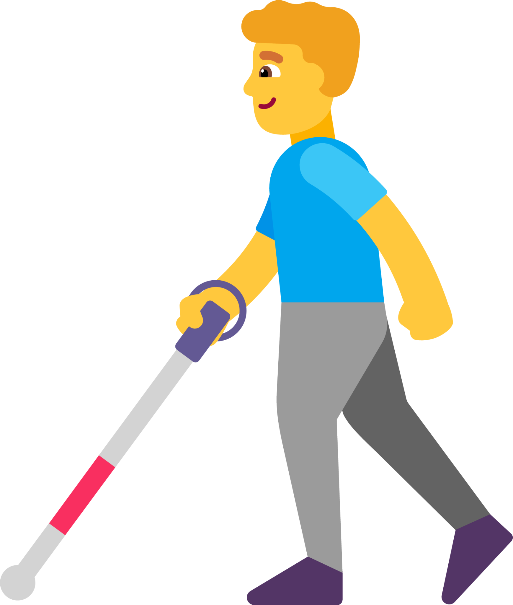 man with white cane default emoji