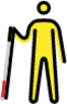man with white cane emoji