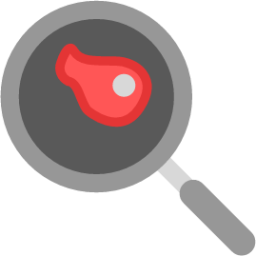 meat in frying pan icon