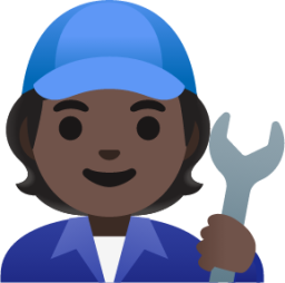 mechanic: dark skin tone emoji