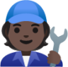 mechanic: dark skin tone emoji