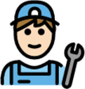 mechanic: light skin tone emoji