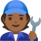 mechanic: medium-dark skin tone emoji