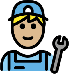 mechanic: medium-light skin tone emoji