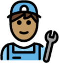 mechanic: medium skin tone emoji