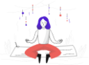 meditation health woman mind and body illustration