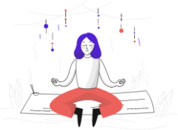 meditation health woman mind and body illustration