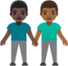 men holding hands: dark skin tone, medium-dark skin tone emoji