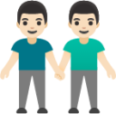 men holding hands: light skin tone emoji