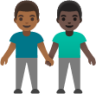 men holding hands: medium-dark skin tone, dark skin tone emoji