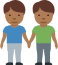 men holding hands: medium-dark skin tone emoji