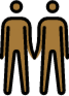 men holding hands: medium-dark skin tone emoji
