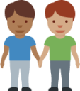 men holding hands: medium-dark skin tone, medium skin tone emoji