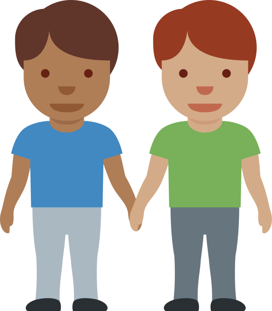 men holding hands: medium-dark skin tone, medium skin tone emoji