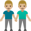 men holding hands: medium-light skin tone emoji