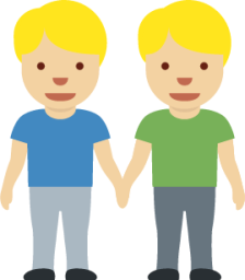 men holding hands: medium-light skin tone emoji