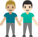 men holding hands: medium-light skin tone, light skin tone emoji