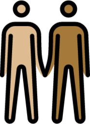 men holding hands: medium-light skin tone, medium-dark skin tone emoji