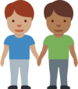 men holding hands: medium skin tone, medium-dark skin tone emoji