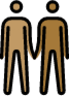 men holding hands: medium skin tone, medium-dark skin tone emoji