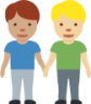 men holding hands: medium skin tone, medium-light skin tone emoji