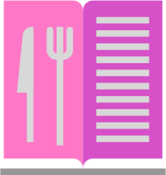 menu fork knife pink icon
