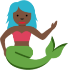 mermaid: dark skin tone emoji